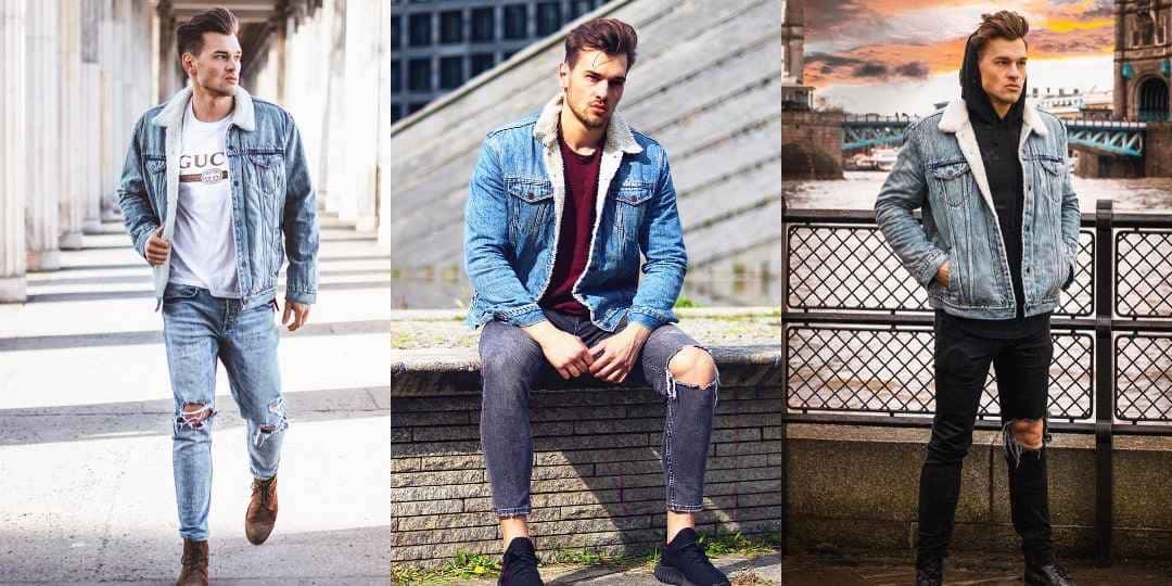 Городские образы для мужчин с утепленными джинсовками